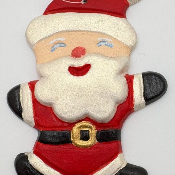 Vintage Santa Claus Christmas Tree Ornament Hand Painted Jolly Old St Nick - Picture 5 of 6